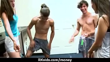 Tight teen fucks a man in front of the camera for cash 8