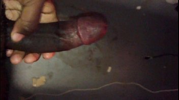 immense dark-hued beefstick cum-shot